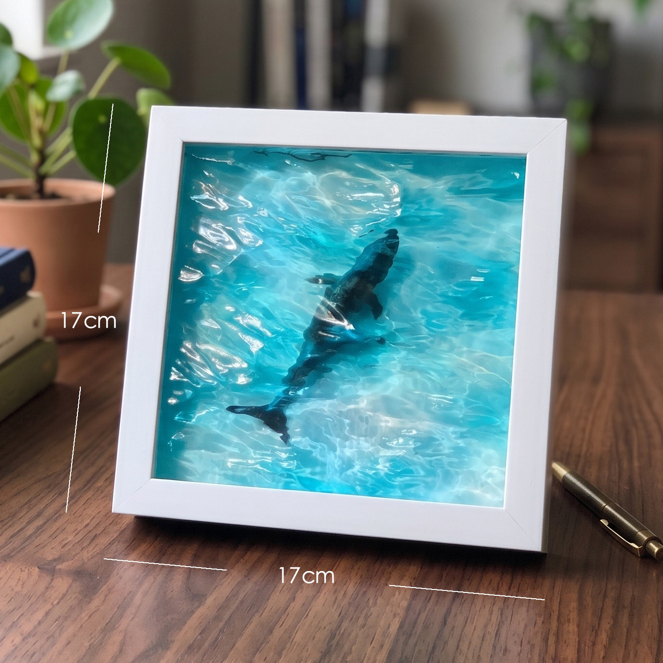 Marine Aquarium Decorations - 3D Wave Resin Whale Sculpture Desktop