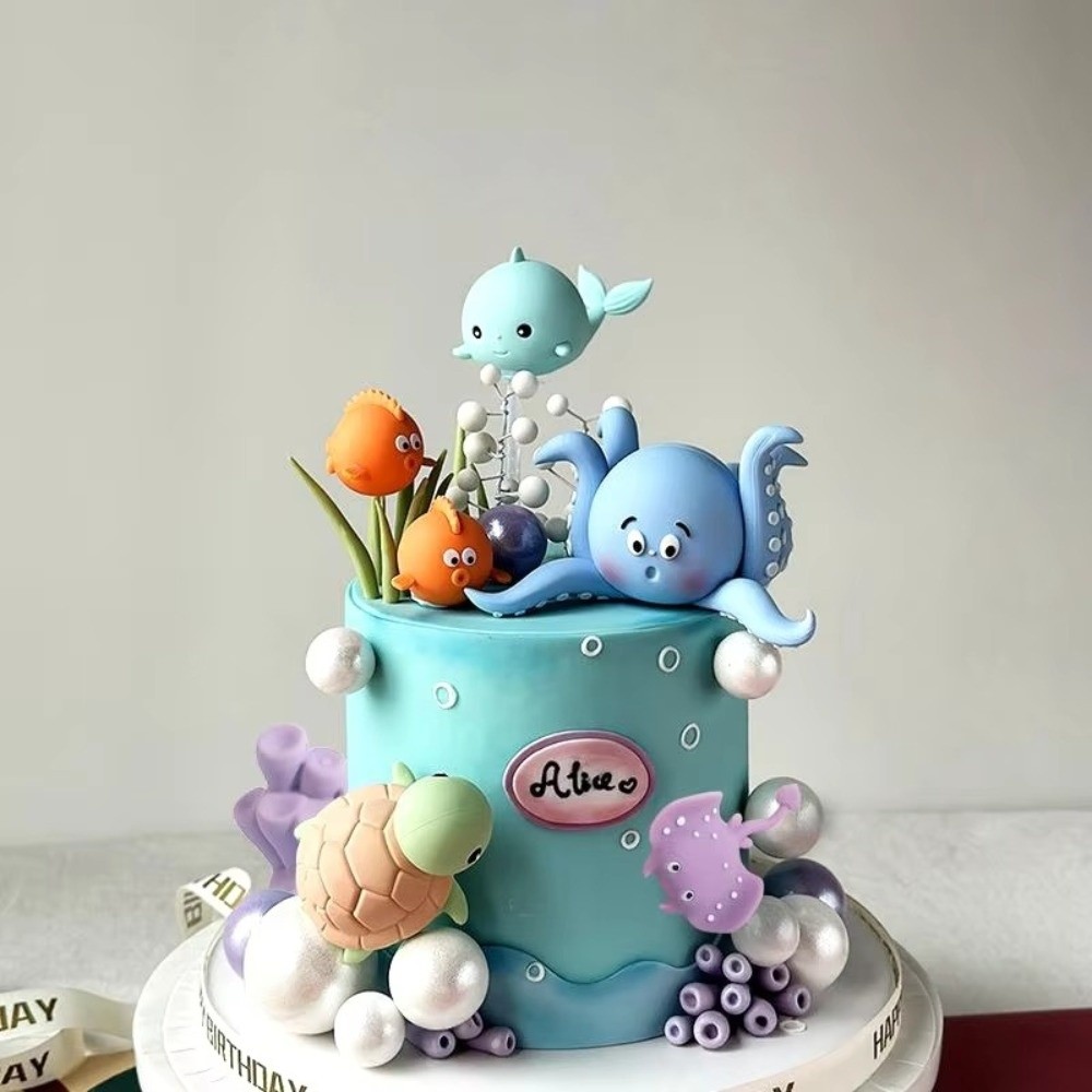 Cute PVC Cake Topper Sea Anima - đánh giá và giá Marine Aquarium Decorations