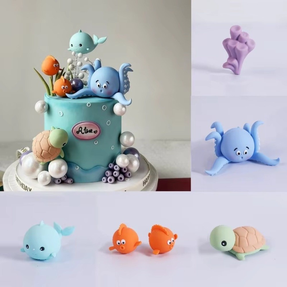 Cute PVC Cake Topper Sea Anima - đánh giá và giá Marine Aquarium Decorations
