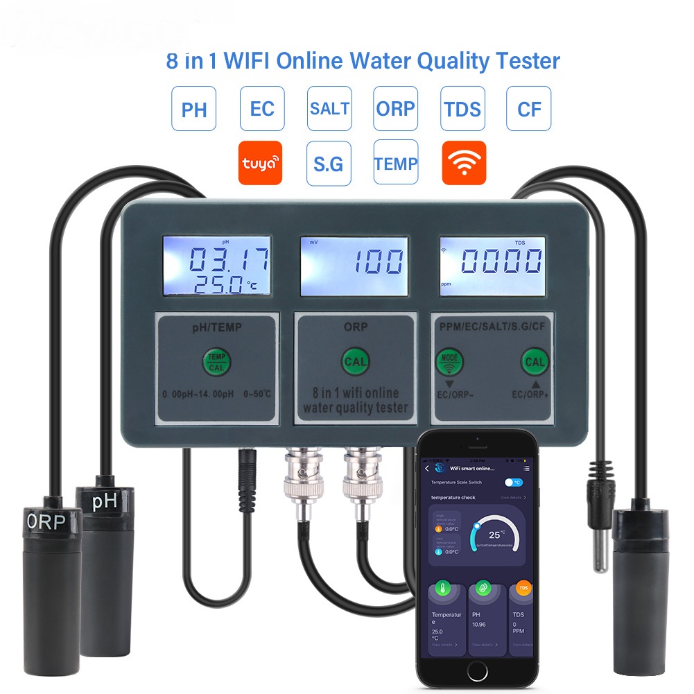 Tuya WiFi Digital PH ORP TDS E - đánh giá và giá Aquarium Marine Salt