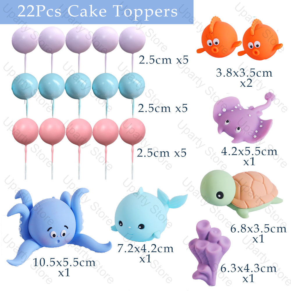 22Pcs Sea Animals Cake Toppers - đánh giá và giá Marine Aquarium Decorations