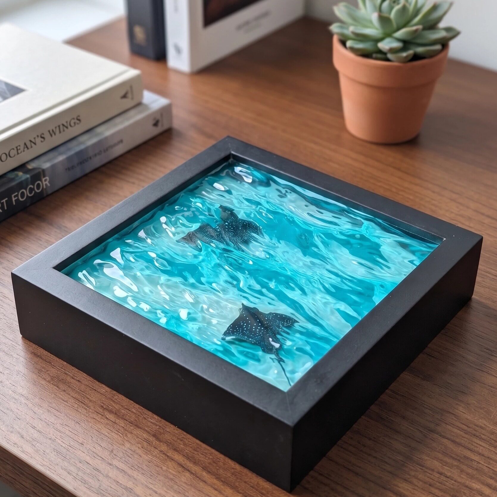 3D Wave Resin Whale Sculpture  - đánh giá và giá Marine Aquarium Decorations