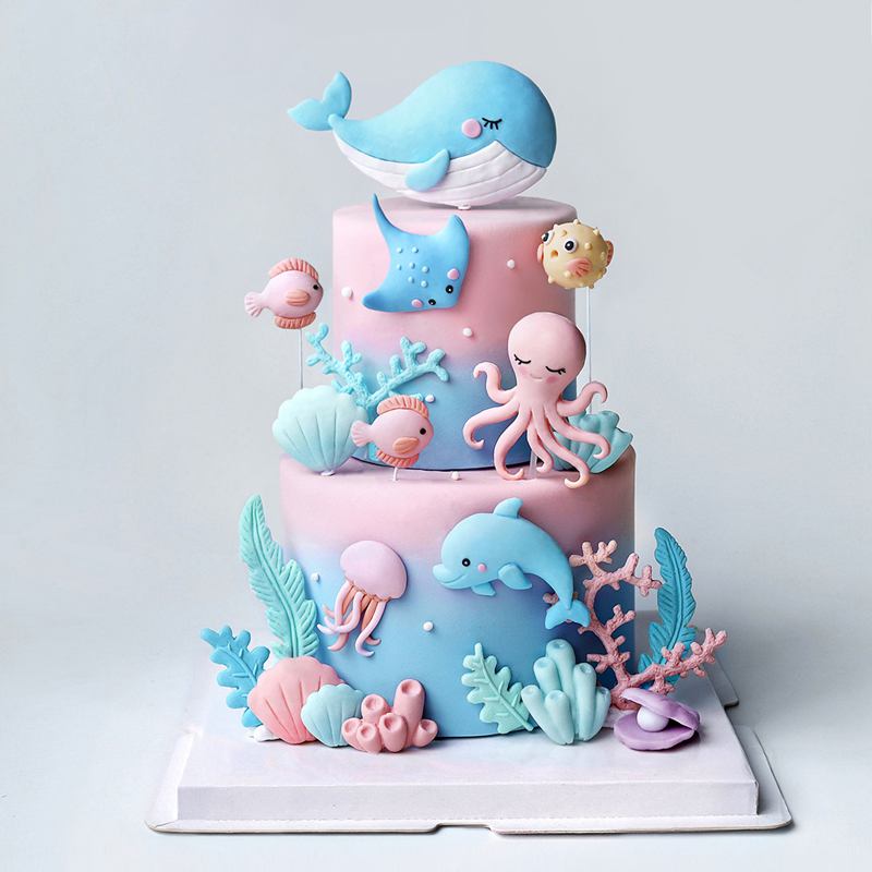 Ocean Octopus Whale Cake Decor - đánh giá và giá Marine Aquarium Decorations