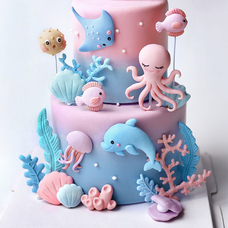 Ocean Octopus Whale Cake Decor - đánh giá và giá Marine Aquarium Decorations